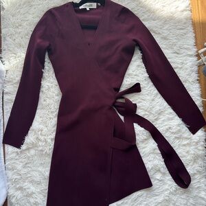 Diane von furstenburg DVF Elegant Burgundy Wrap Dress